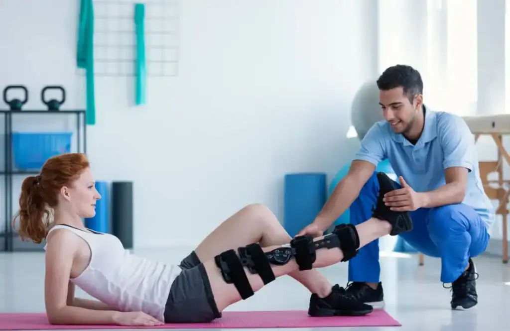 Woman having treatment to help muscle recovery Bakewell after an injury