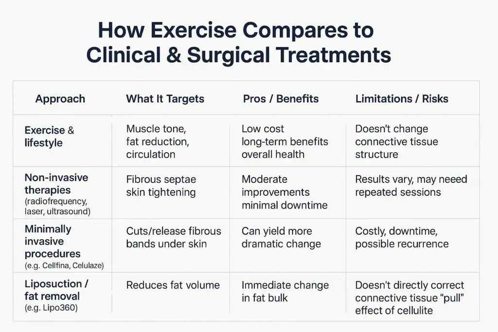 Sculpting Your Bum: Can Toning Exercises Really Reduce Cellulite? 2 How exercise compares to treatments from Lipo 360 Bakewell
